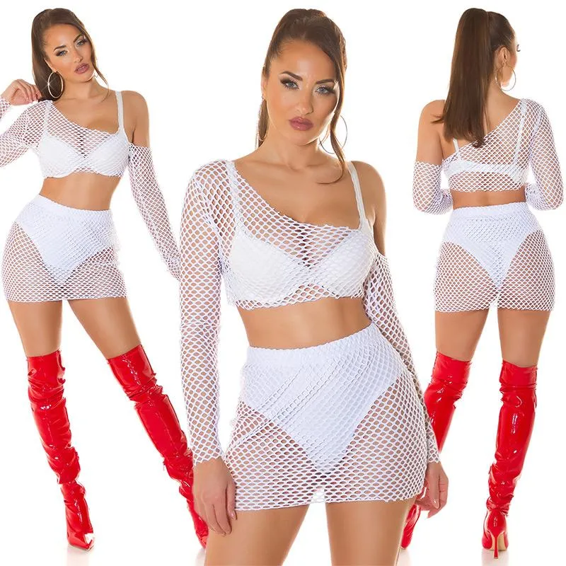 Conjunto dos piezas de red blanco