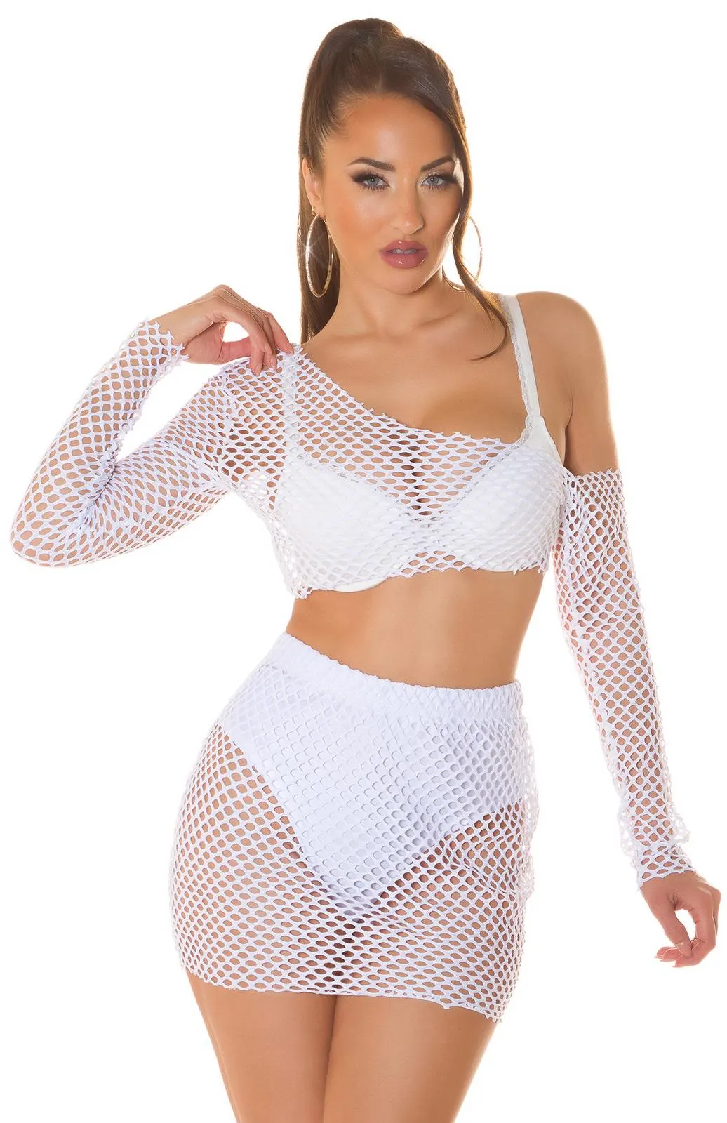 Conjunto dos piezas de red blanco