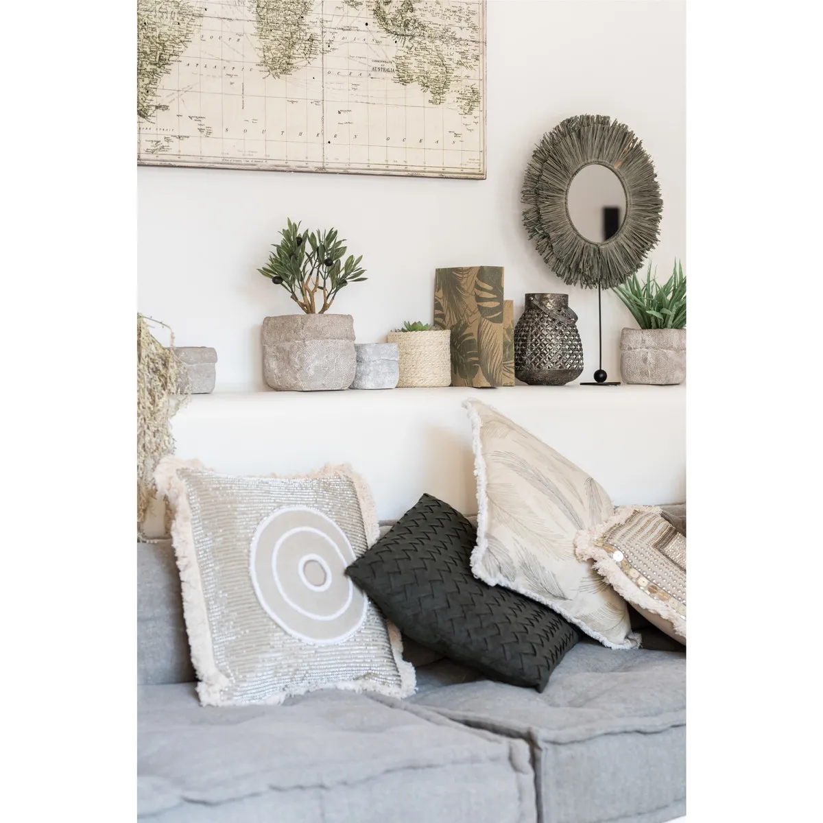 COUSSIN CERCLE IBIZ CO BLA/BEI (49.5x49.5x4cm)