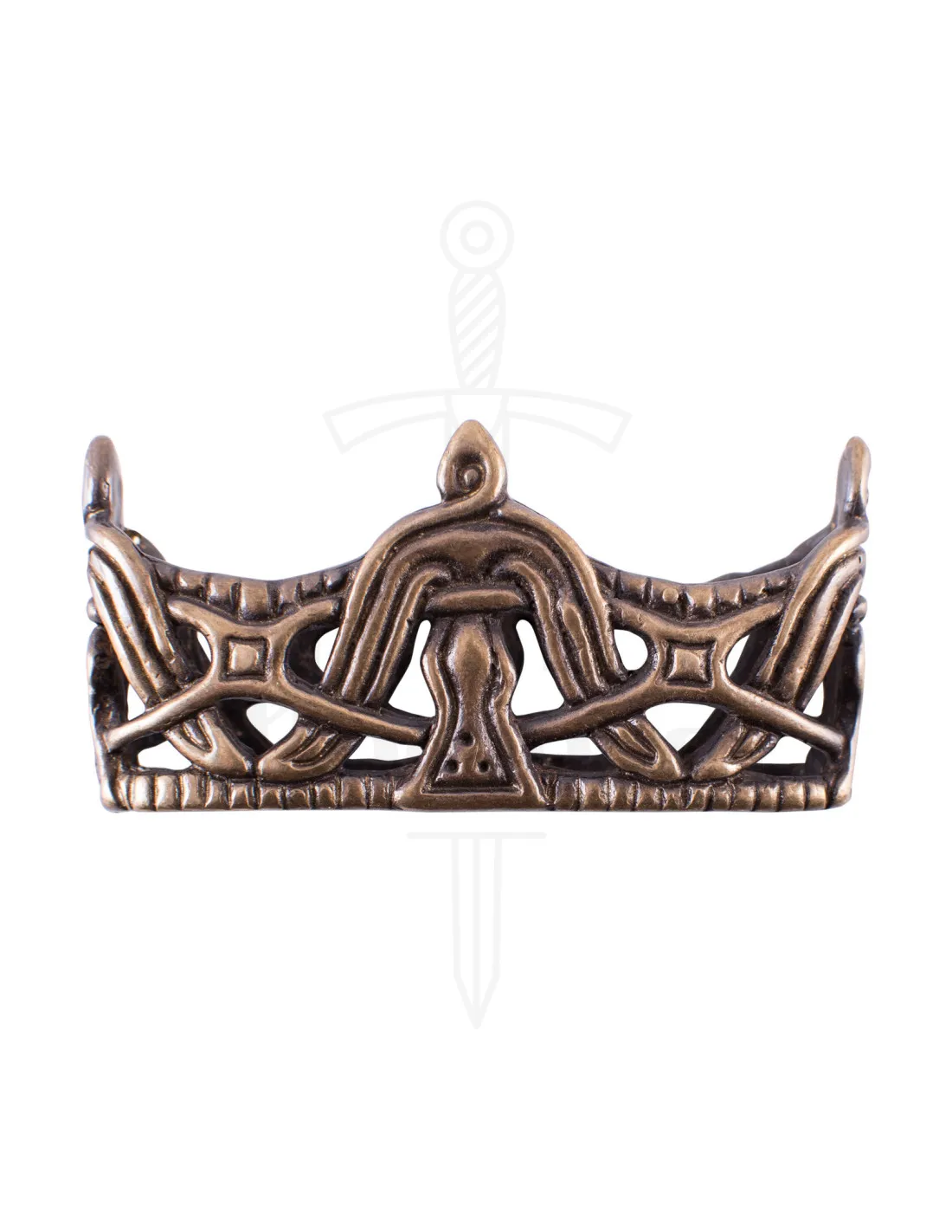 Cuello de vaina para espada vikinga, acabado bronce viejo