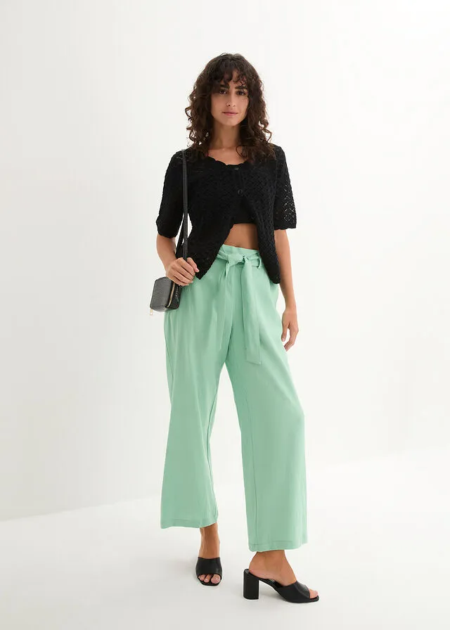 Culotte hasta el tobillo con contenido de lino Hierbabuena