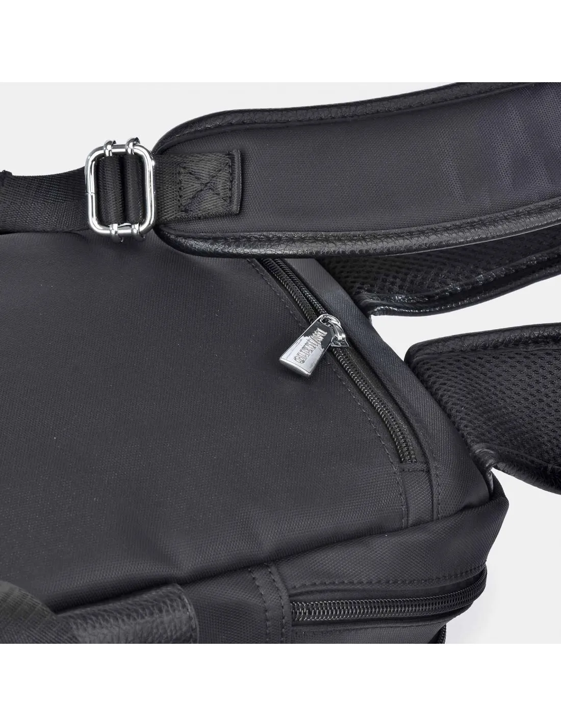 DAVILETTO mochila con cremalleras para hombre en Nylon con asa de mano color negro