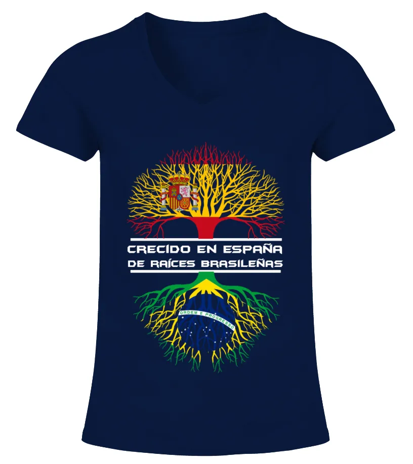 de raíces brasileñas Camiseta cuello pico Mujer