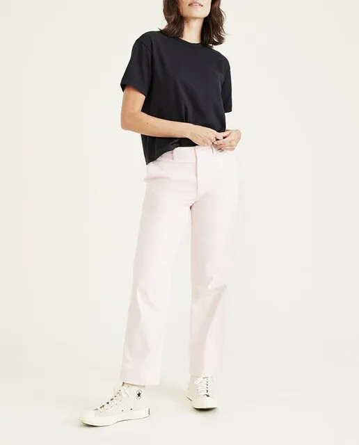 Dockers Pantalón chino de mujer con cintura alta pierna ancha