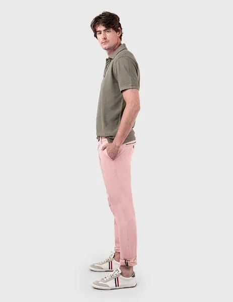 El Ganso Polo Pique Garment Dyed verde para hombre