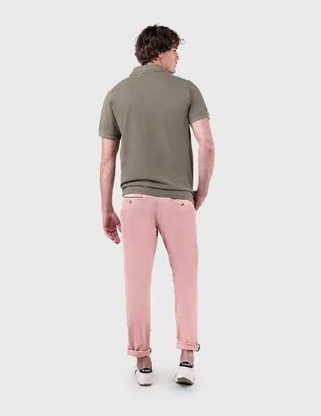 El Ganso Polo Pique Garment Dyed verde para hombre
