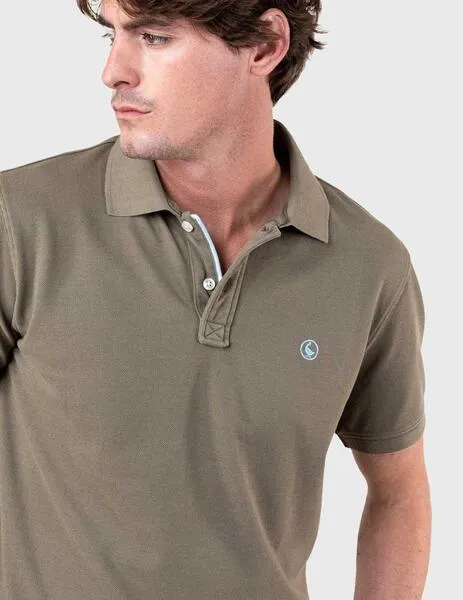 El Ganso Polo Pique Garment Dyed verde para hombre