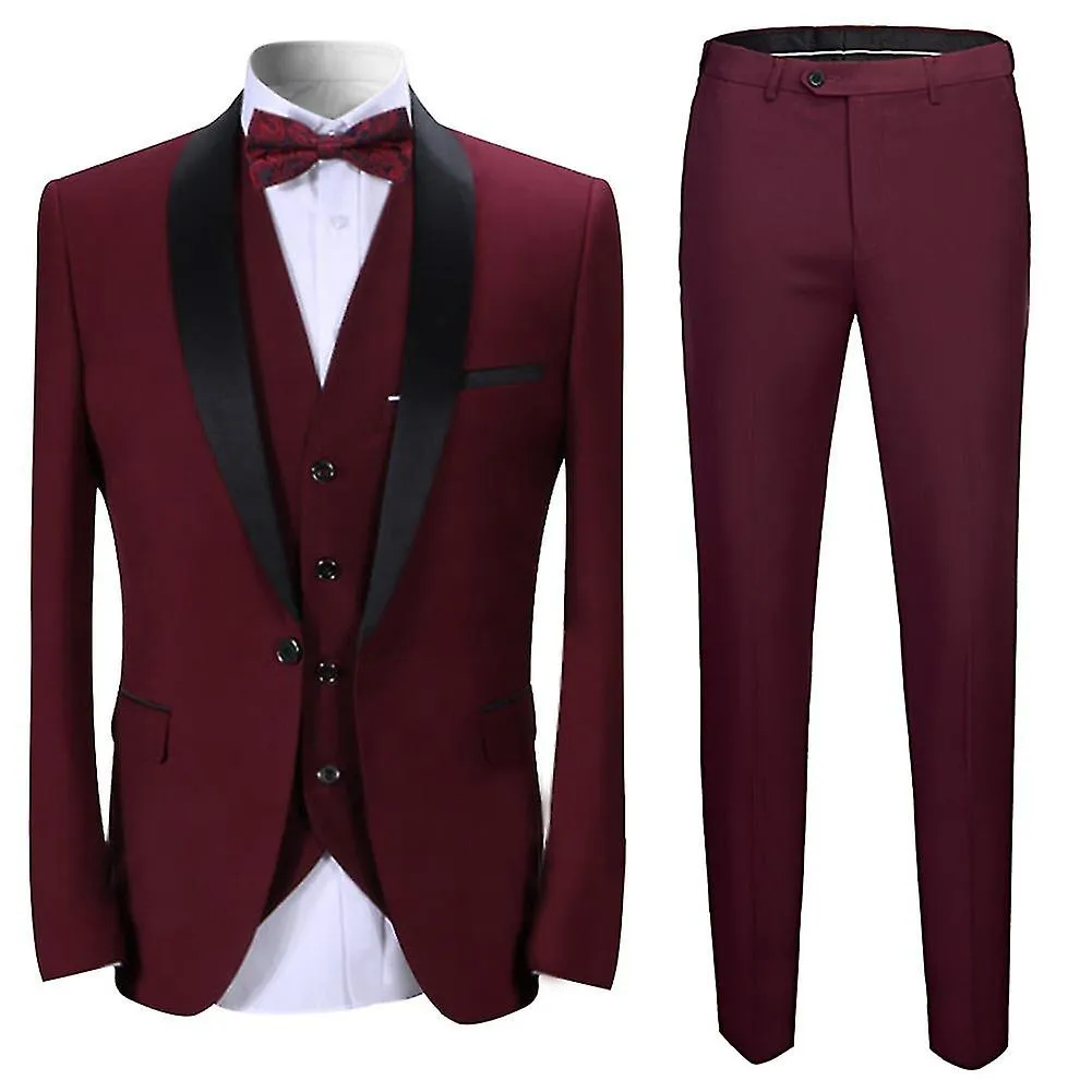 Esmoquin de 3 piezas para hombre Trajes de negocios Blazer & Vest & Pants