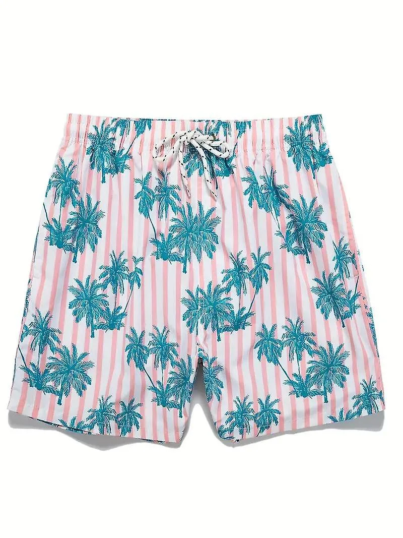 Estampado de sandía Pantalones cortos de tabla hawaiana de secado rápido para hombres con bolsillos, patrón de dibujos animados 