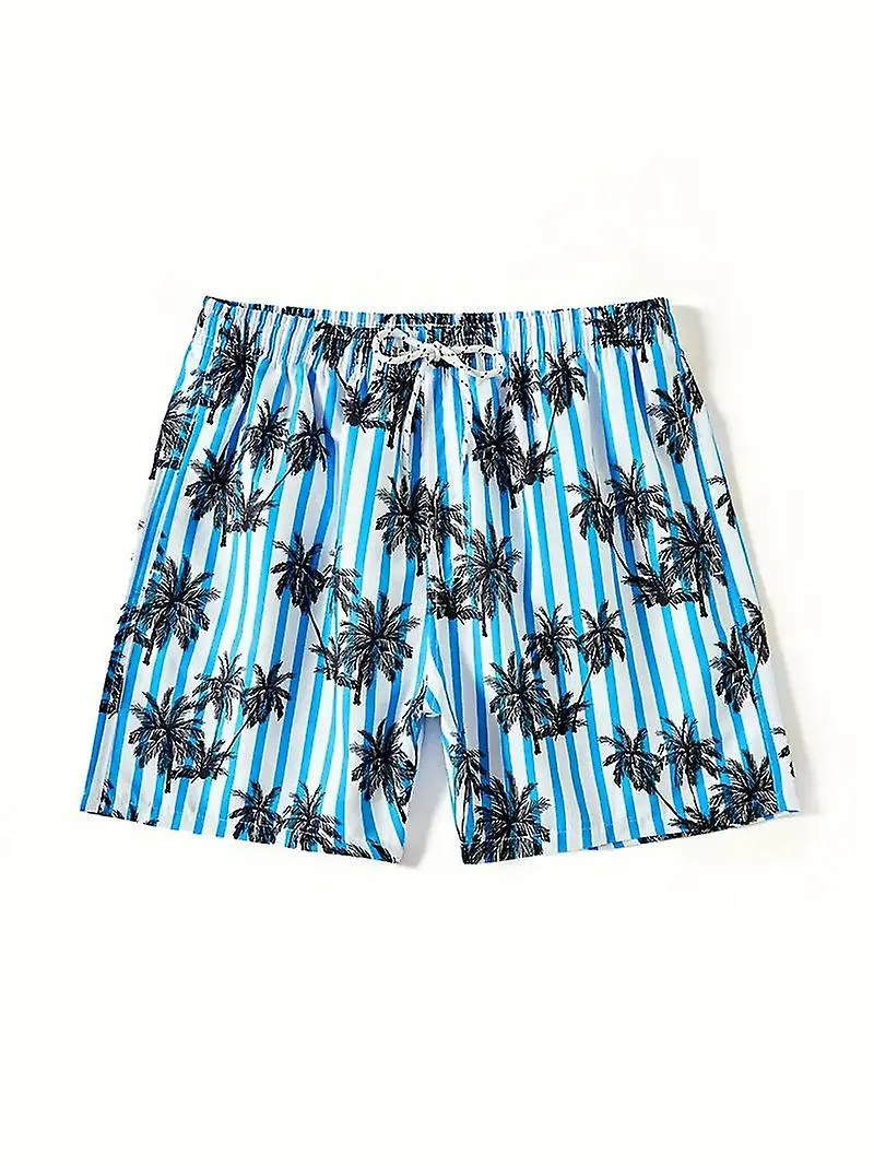 Estampado de sandía Pantalones cortos de tabla hawaiana de secado rápido para hombres con bolsillos, patrón de dibujos animados 