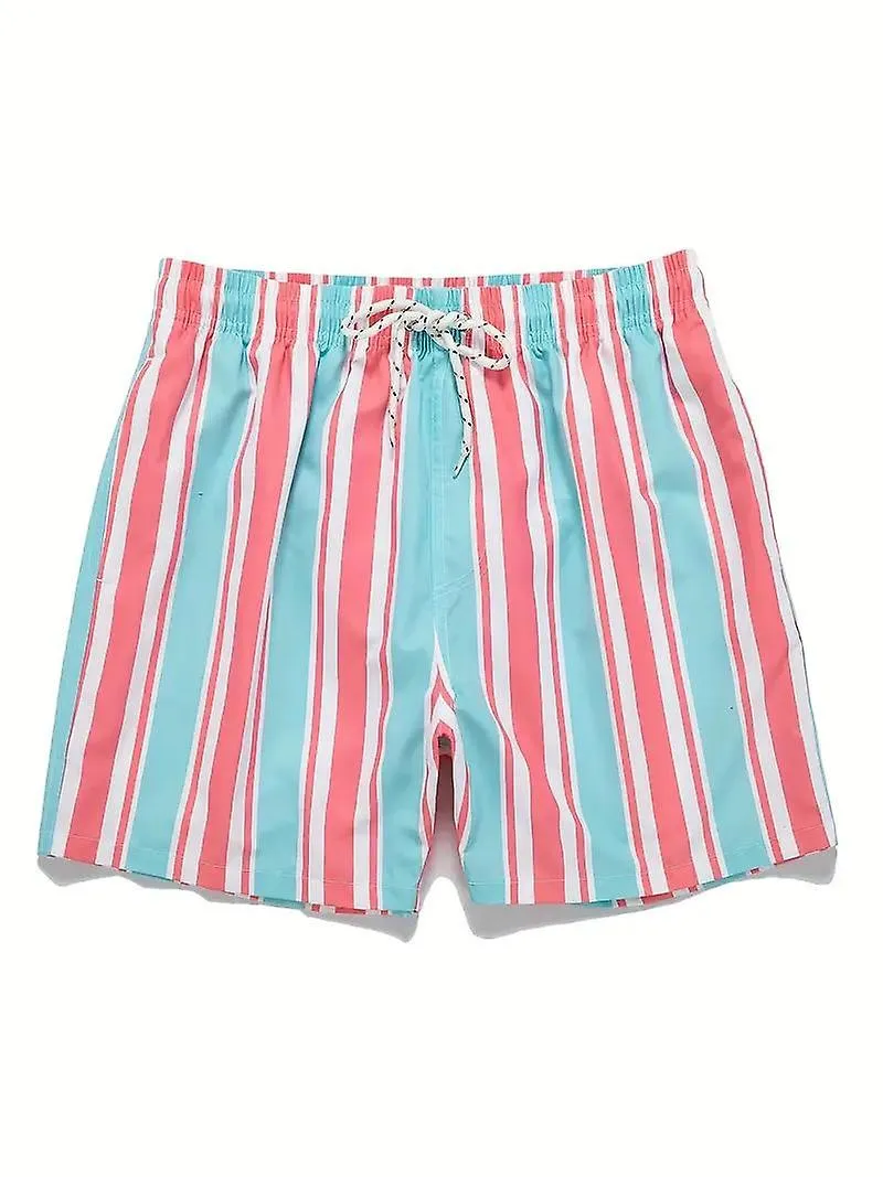Estampado de sandía Pantalones cortos de tabla hawaiana de secado rápido para hombres con bolsillos, patrón de dibujos animados 