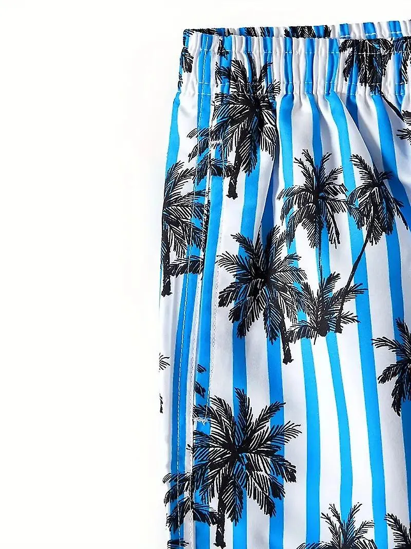 Estampado de sandía Pantalones cortos de tabla hawaiana de secado rápido para hombres con bolsillos, patrón de dibujos animados 