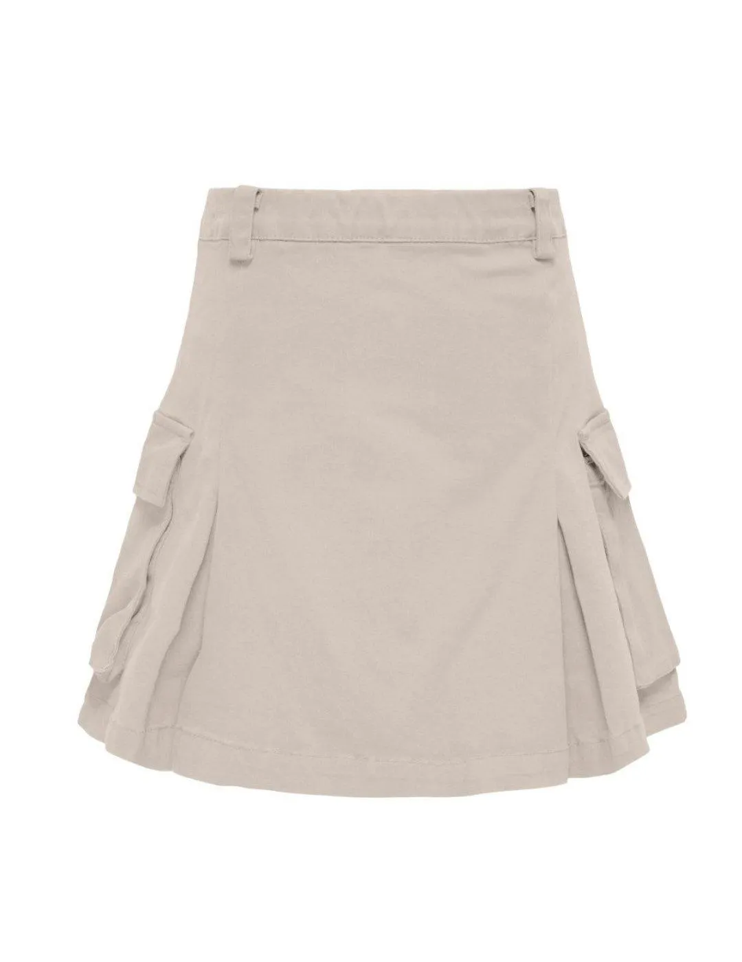 Falda corta Only Kids Cath beige con pliegues para niña