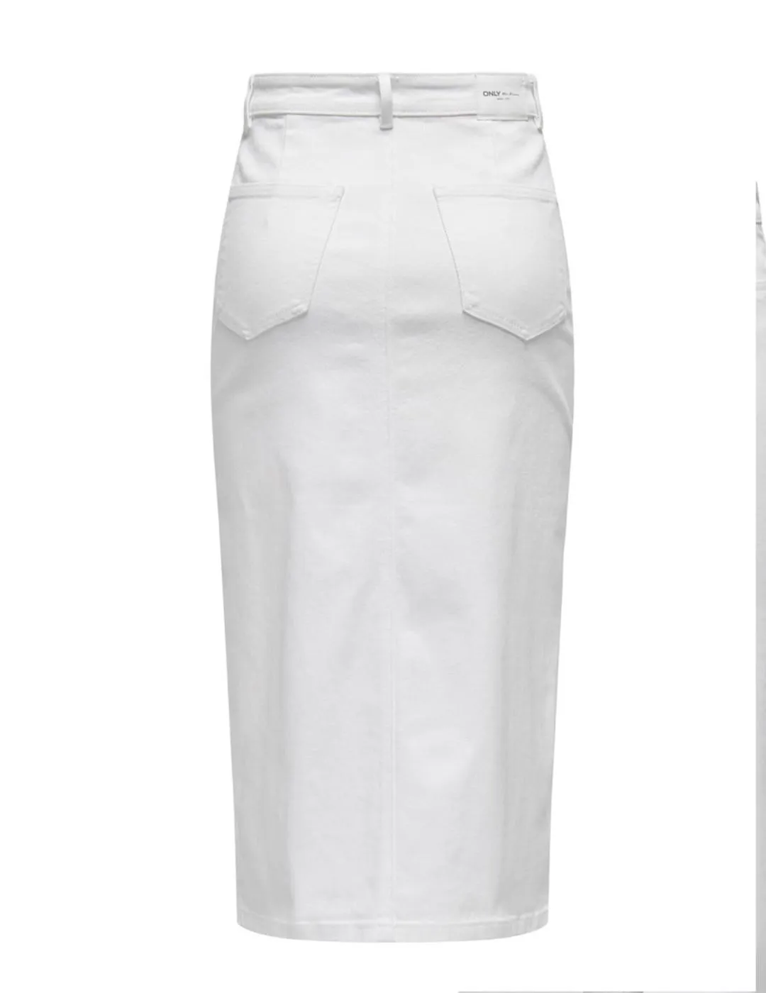 Falda midi Only Siri blanco ajustada con abertura para mujer