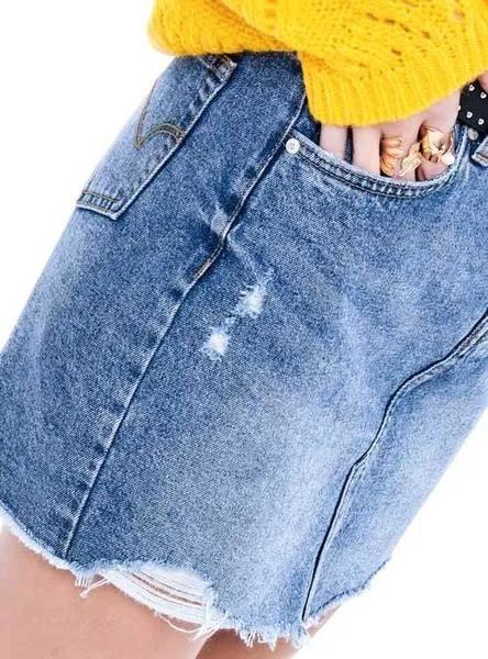 falda only sky denim para mujer