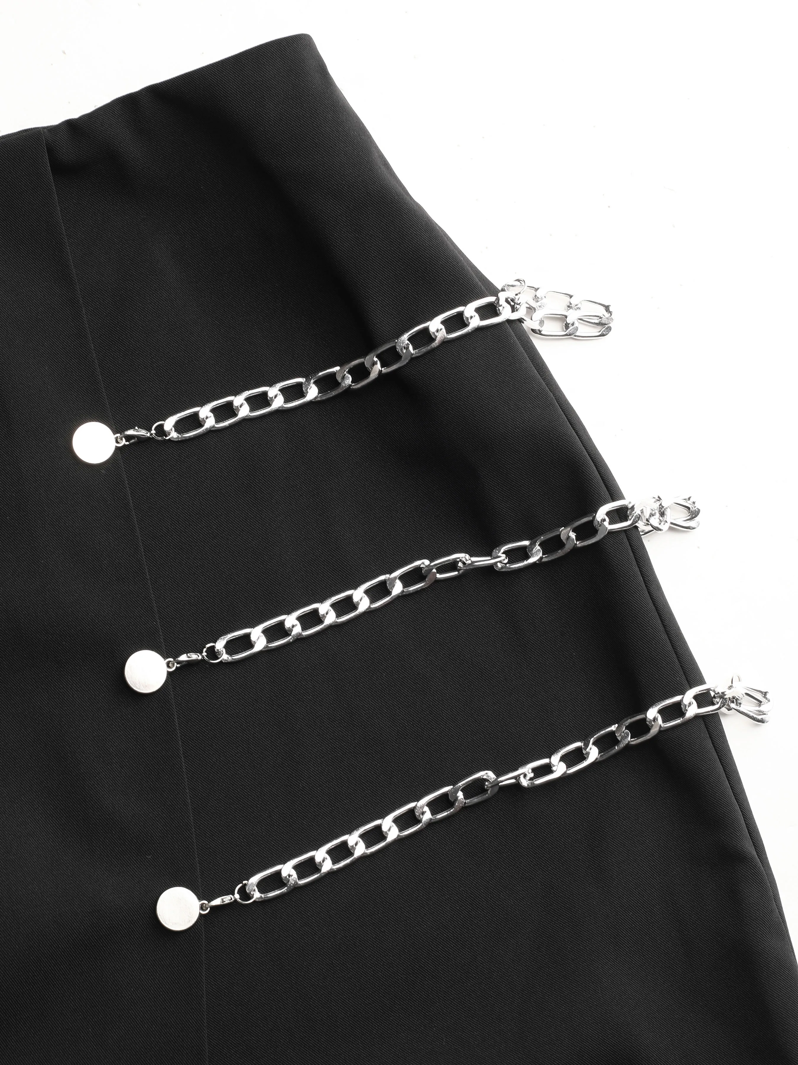  FALDAPANTALóN DE CINTURA ALTA SóLIDA CON CADENA CURVY