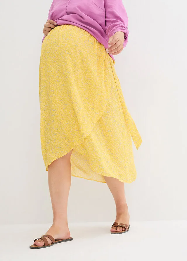 Falda premamá Amarillo claro con flores