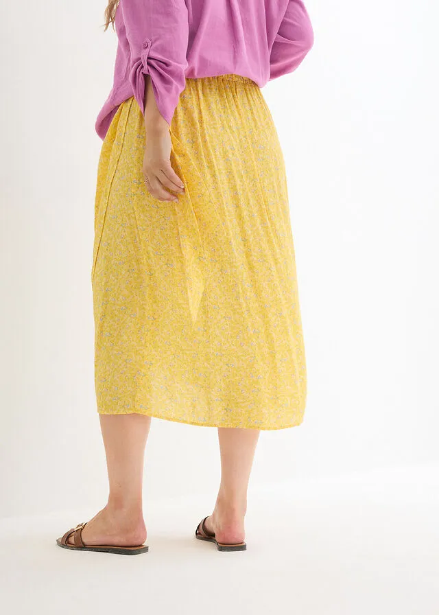 Falda premamá Amarillo claro con flores