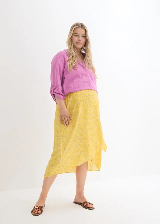 Falda premamá Amarillo claro con flores