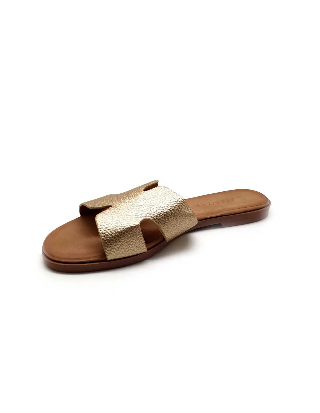 FEEBIT.ER SANDALIA PLANA PALA MUJER ORO MT1637 5X