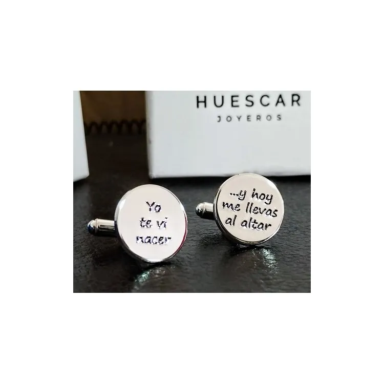 Gemelos para bodas circulares frases plata de ley