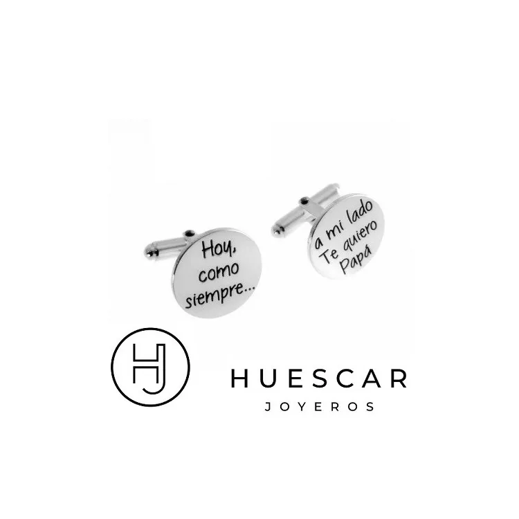 Gemelos para bodas circulares frases plata de ley