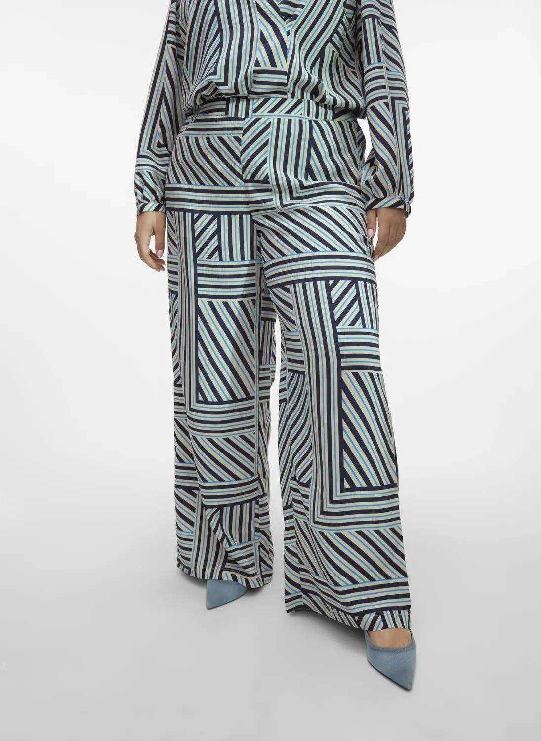 GIJI  PANTALóN DE TALLE ALTO ESTAMPADO EN MULTICOLOR
