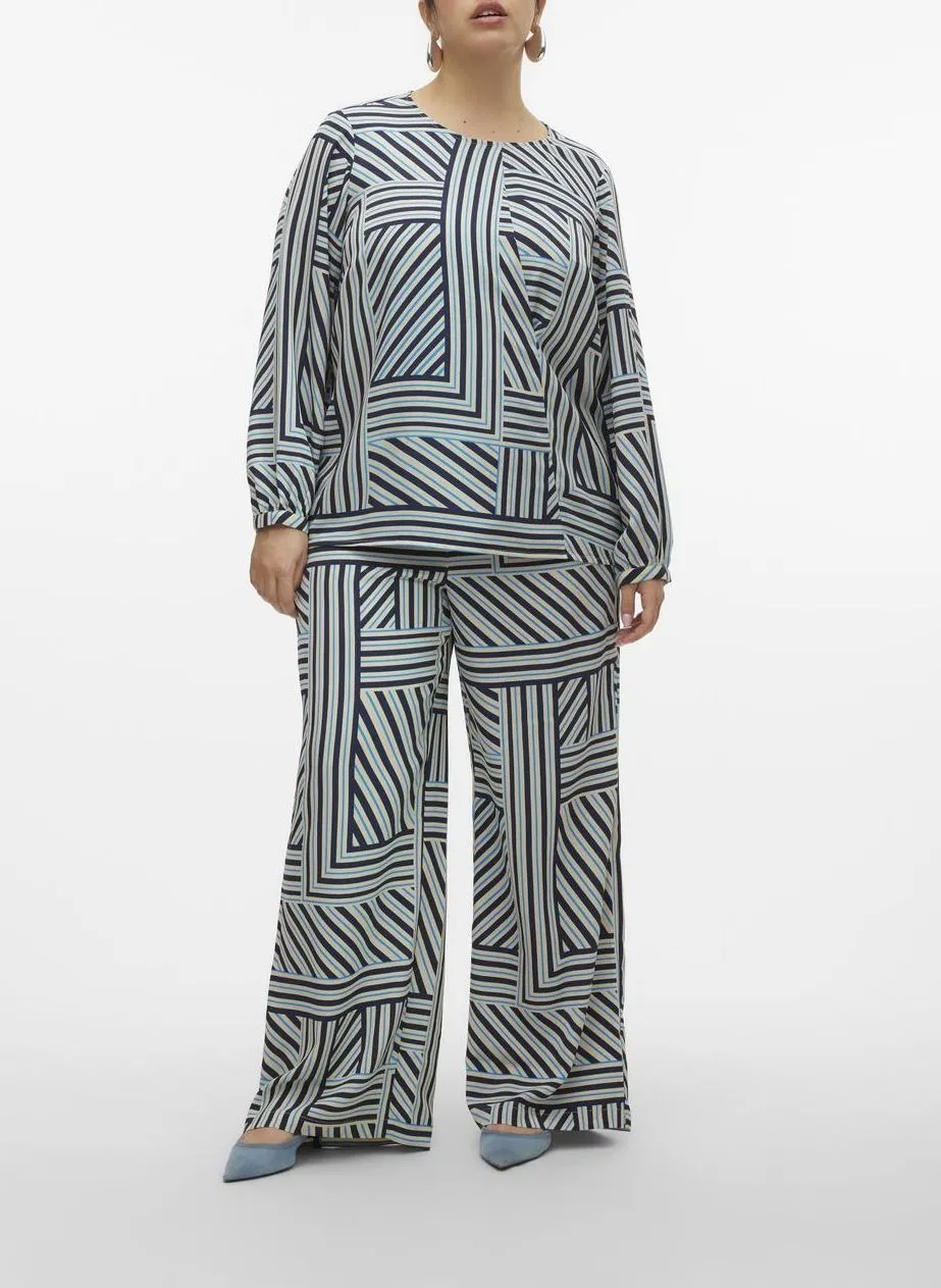 GIJI  PANTALóN DE TALLE ALTO ESTAMPADO EN MULTICOLOR