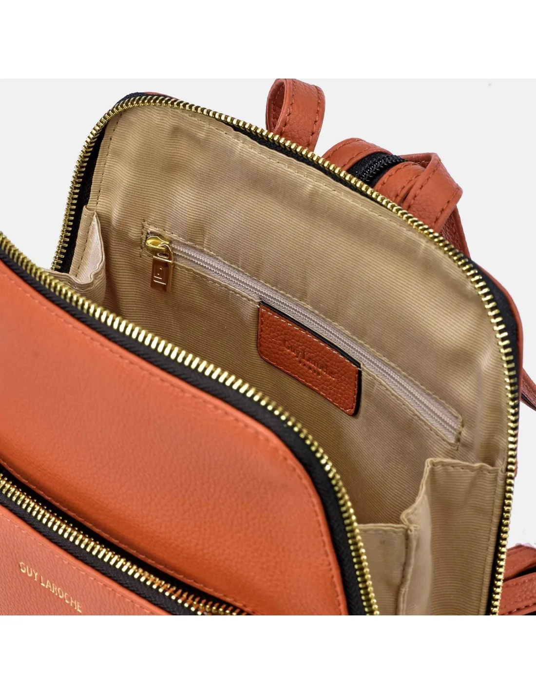 GUY LAROCHE mochila piel grano mujer tirantes con cremallera