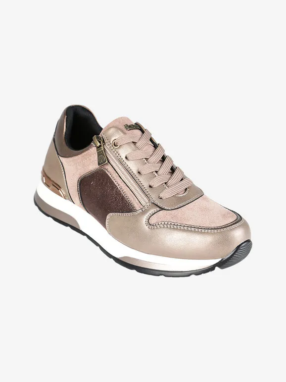 Inblu Zapatillas de mujer con cordones y cremallera.