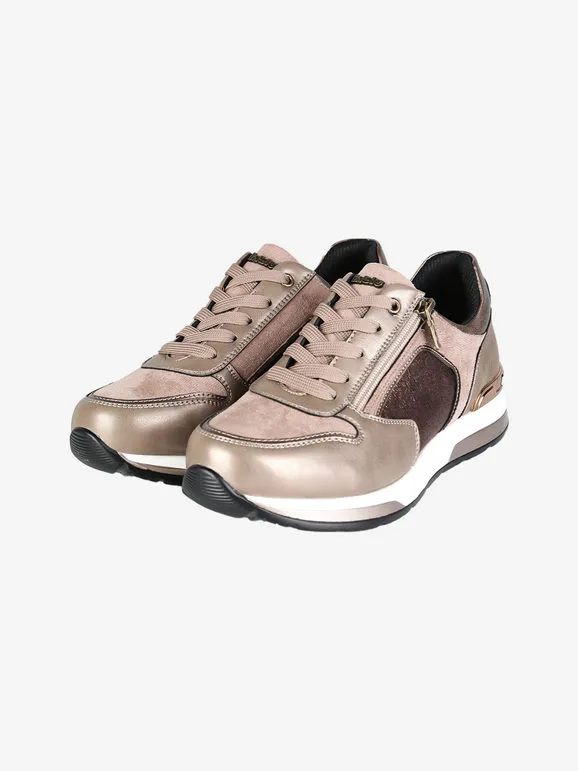 Inblu Zapatillas de mujer con cordones y cremallera.