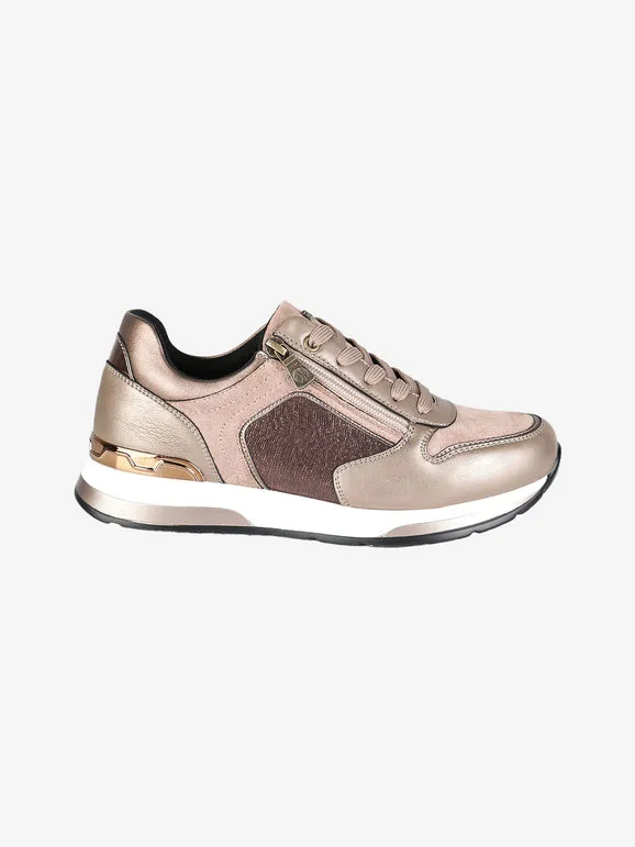 Inblu Zapatillas de mujer con cordones y cremallera.