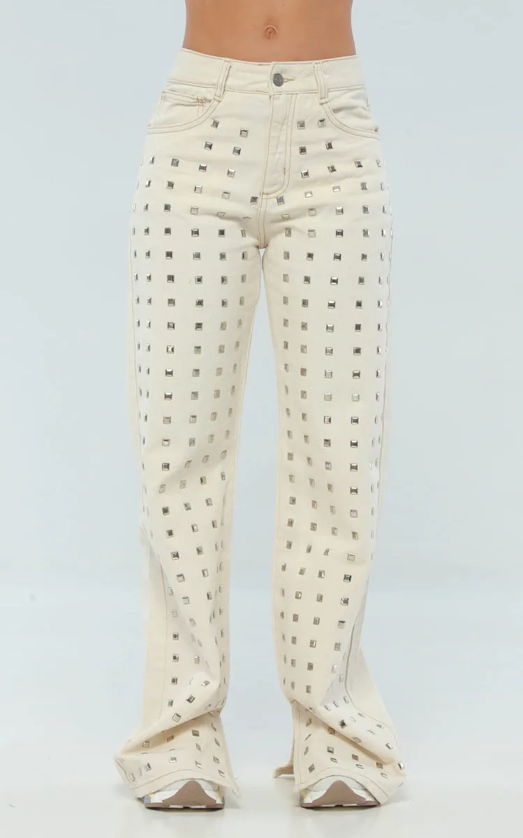 Jean Crudo Apliques