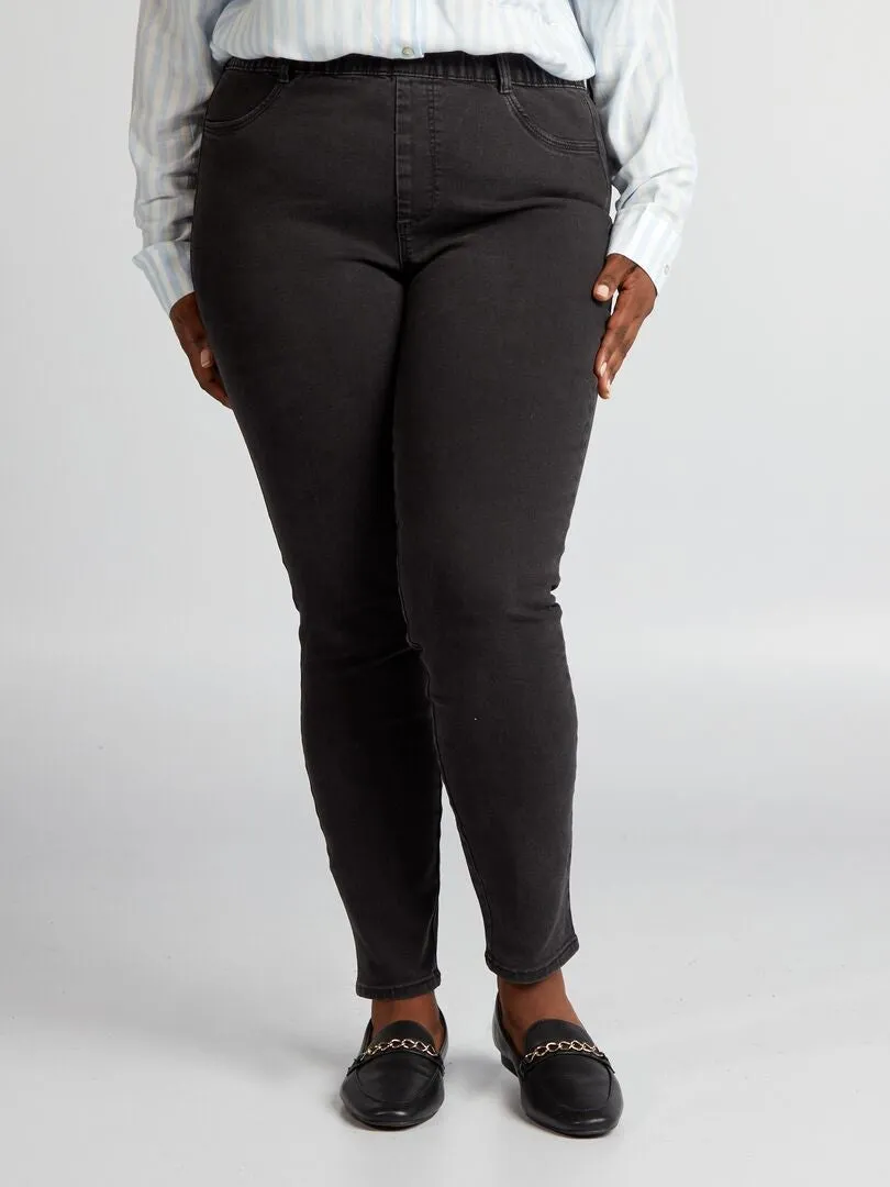 JEGGING REGULAR ELáSTICO DE TIRO ALTO  NEGRO