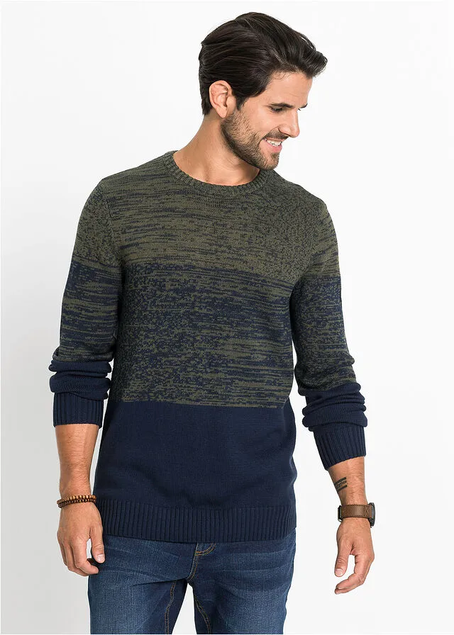 JERSEY CON CORTE CONFORT OLIVA OSCUROAZUL OSCURO VIGORé