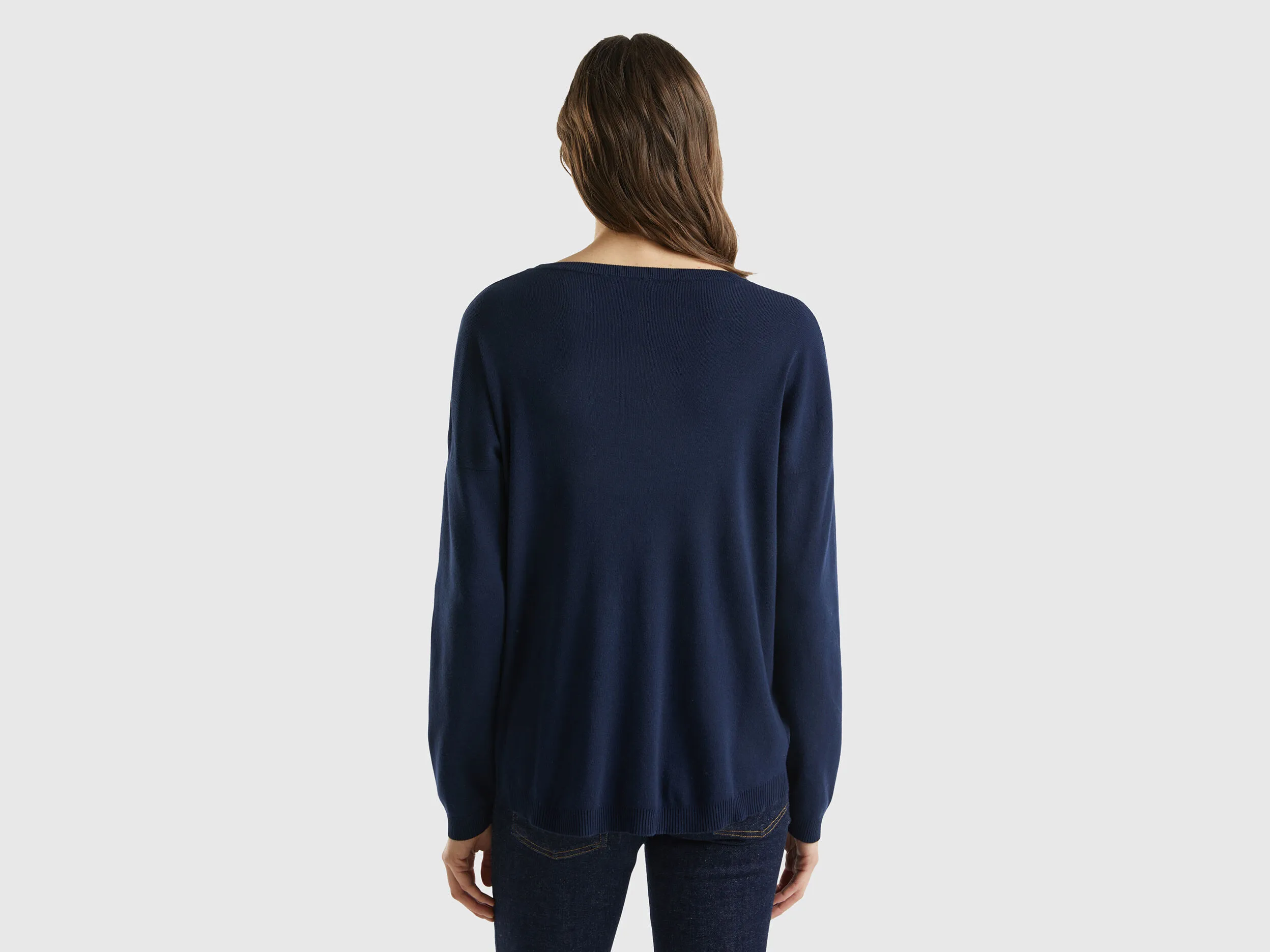 Jersey de algodón con escote redondo