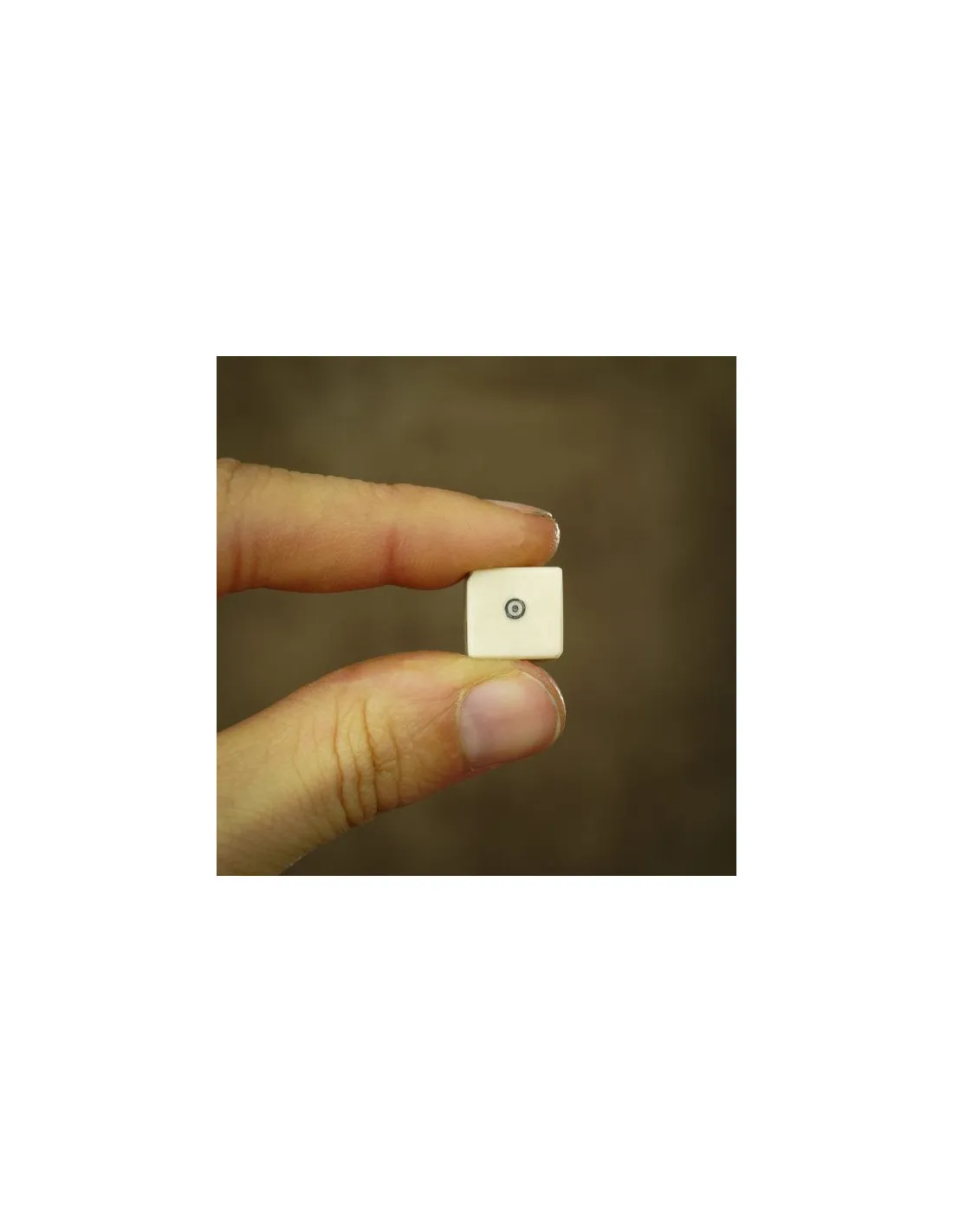Juego de 6 dados de hueso con pepitas incrustadas
