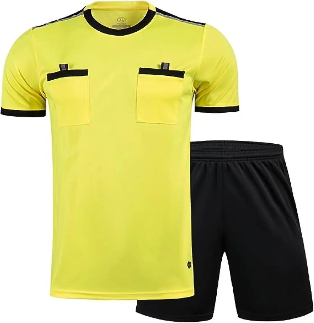 JUSCH UNIFORME DE áRBITRO DE FúTBOL PARA HOMBRE CAMISETA DE FúTBOL PROFESIONAL DE MANGA CORTA  INCLUYE CAMISETA DE áRBITRO Y PA