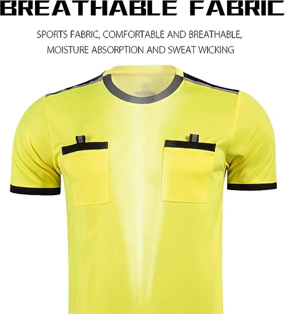 JUSCH UNIFORME DE áRBITRO DE FúTBOL PARA HOMBRE CAMISETA DE FúTBOL PROFESIONAL DE MANGA CORTA  INCLUYE CAMISETA DE áRBITRO Y PA