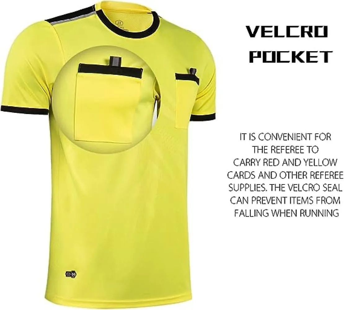 JUSCH UNIFORME DE áRBITRO DE FúTBOL PARA HOMBRE CAMISETA DE FúTBOL PROFESIONAL DE MANGA CORTA  INCLUYE CAMISETA DE áRBITRO Y PA