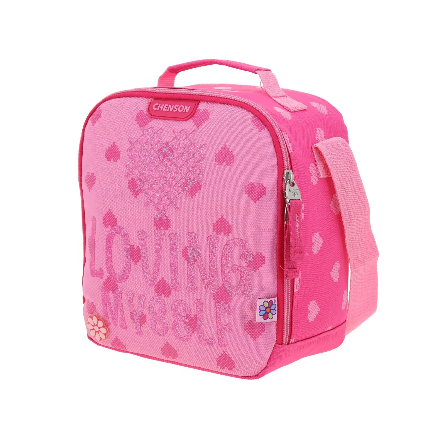 Kit Mochila Con Ruedas, Lonchera, Lapicera Y Morral Para Nia En Rosa Happy Girl By Chenson Flov