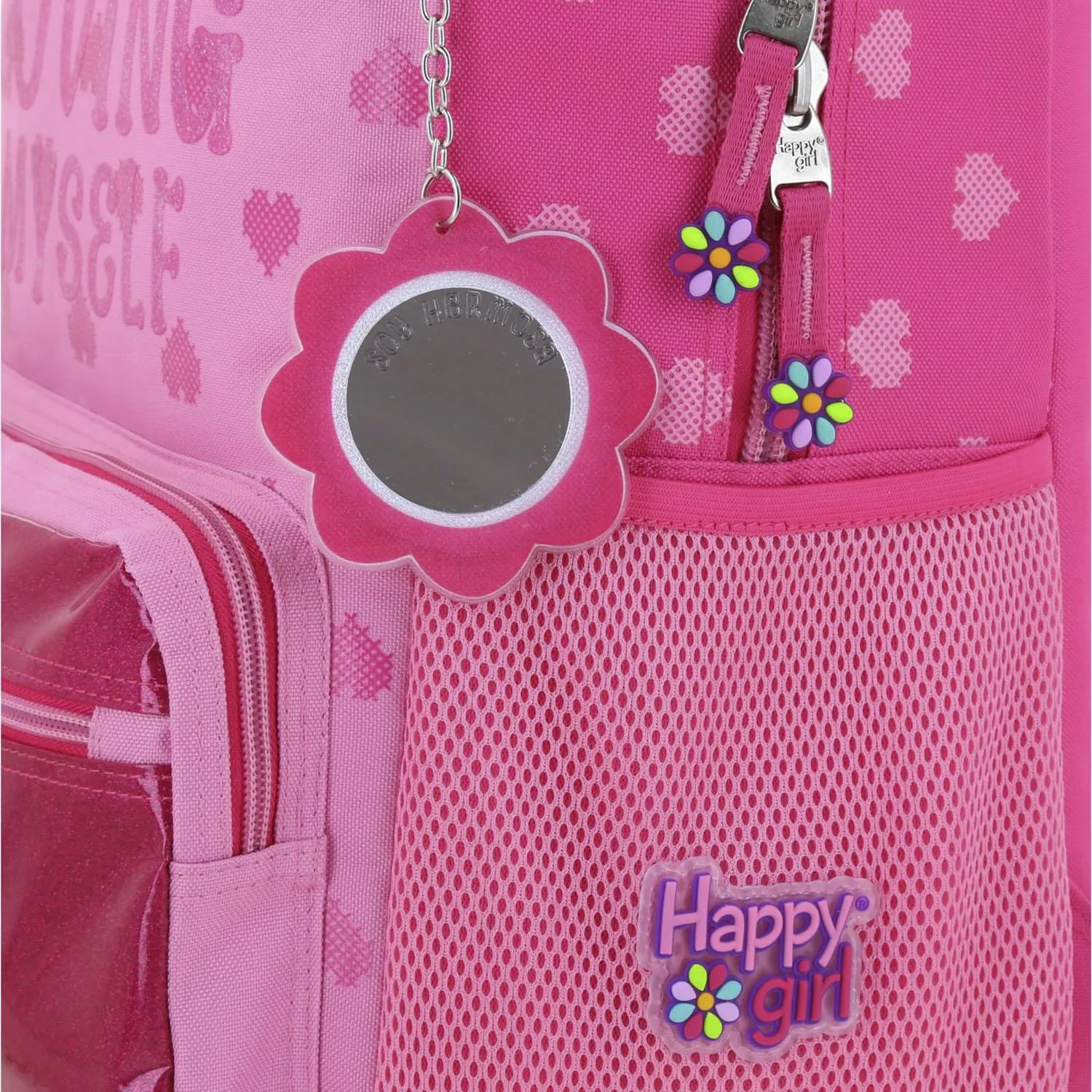 Kit Mochila Con Ruedas, Lonchera, Lapicera Y Morral Para Nia En Rosa Happy Girl By Chenson Flov