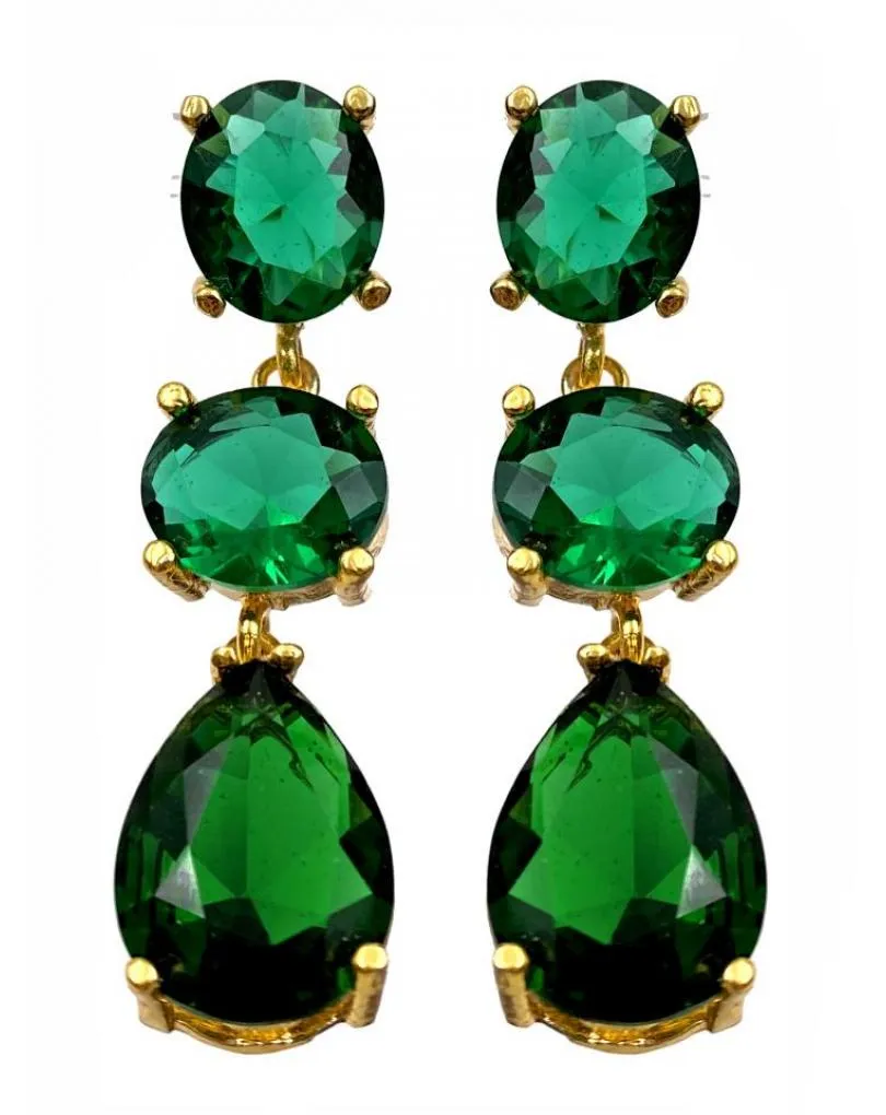 LARGOS PENDIENTES VERDES TONO ESMERALDA DISEÑOS EXCLUSIVOS