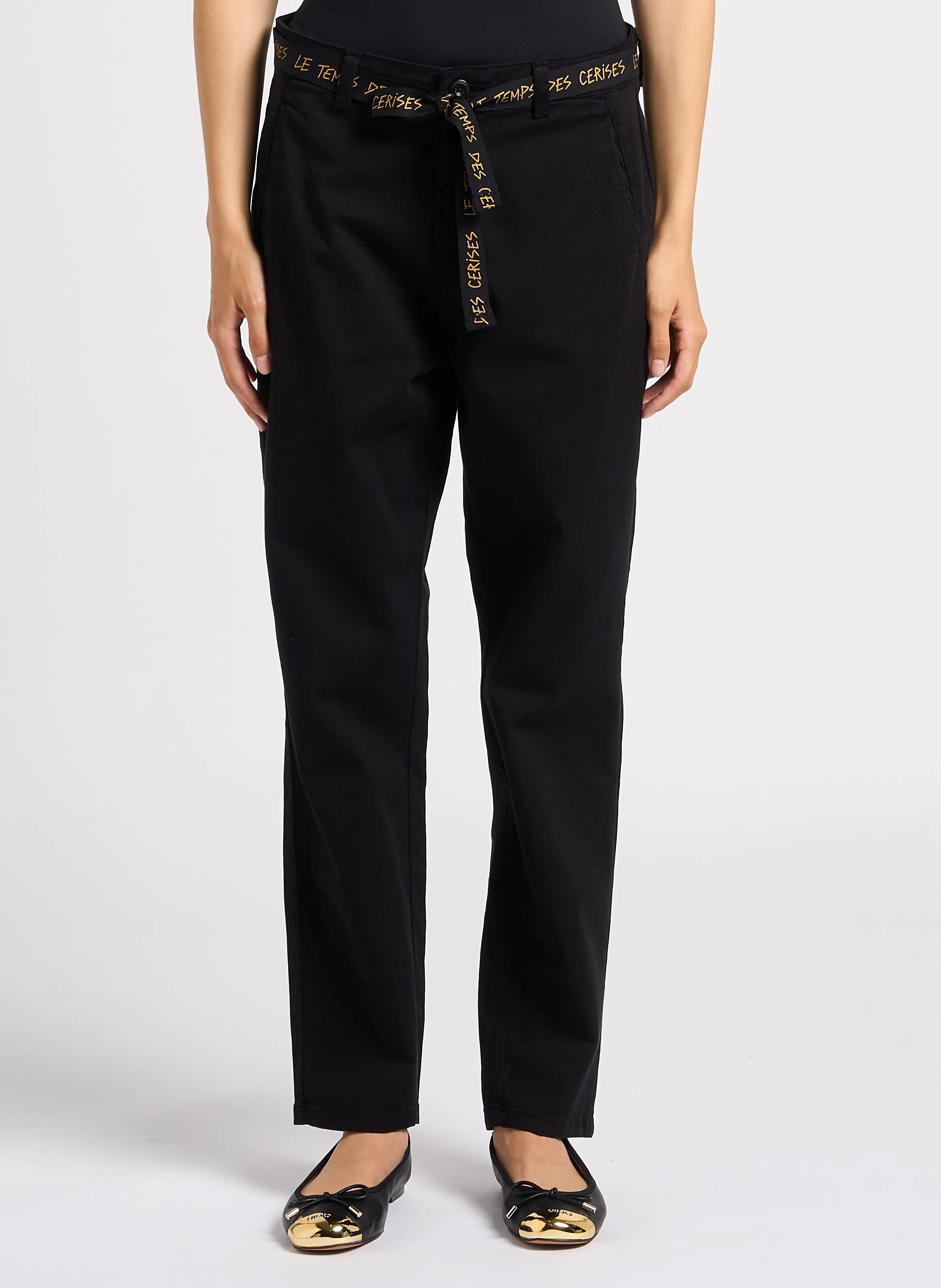 LE TEMPS DES CERISES ERLE  PANTALóN CHINO DE MEZCLA DE ALGODóN EN NEGRO