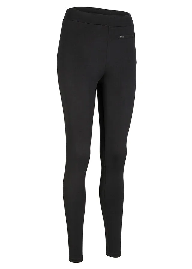 Leggings térmicos hasta el tobillo con bolsillo Negro