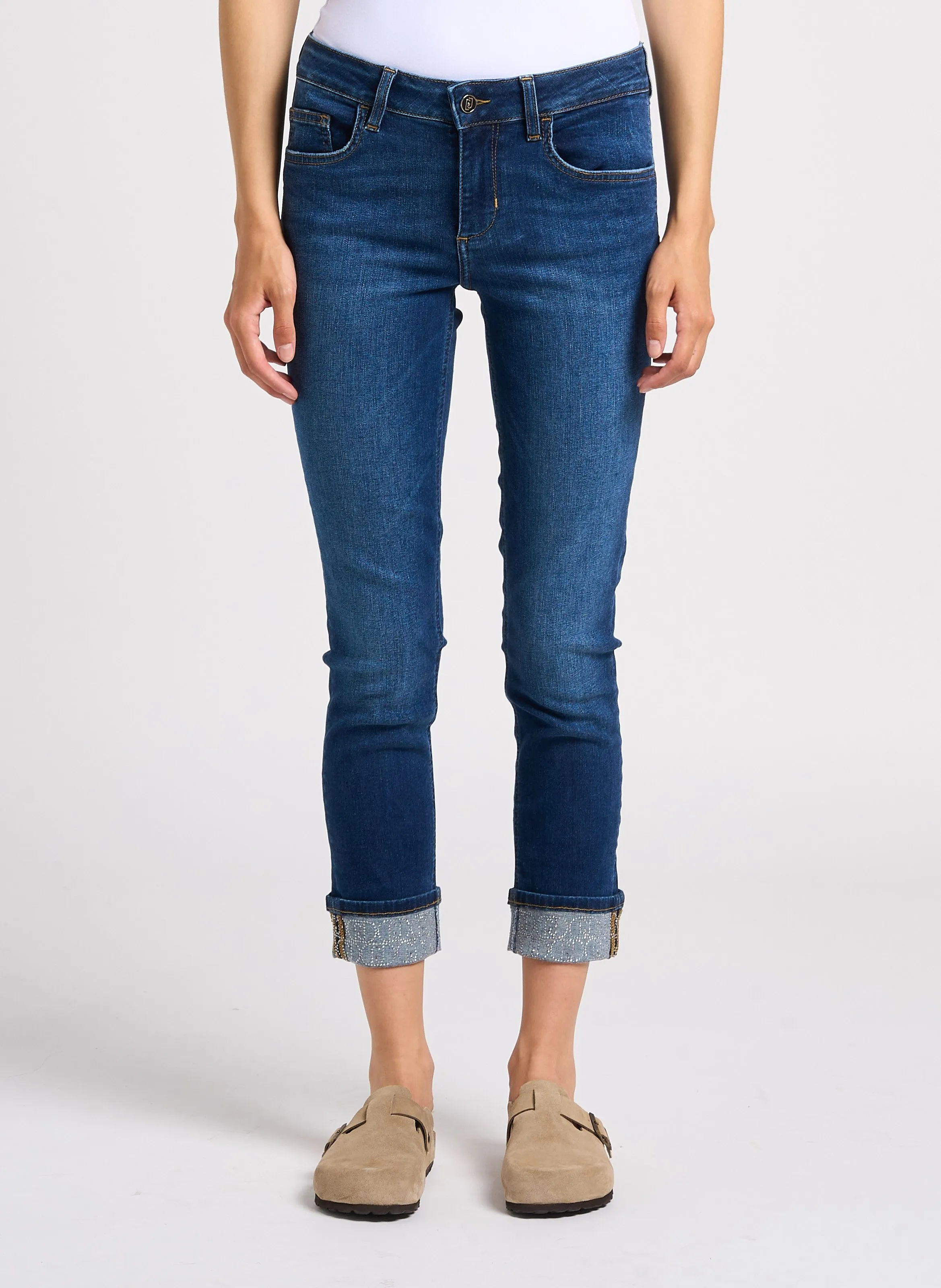 LIU JO Pantalón capri vaquero en azul