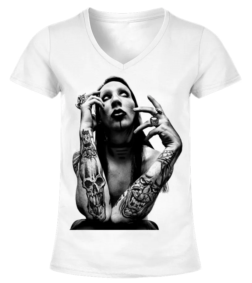 Marilyn Manson WT (2) Camiseta cuello pico Mujer