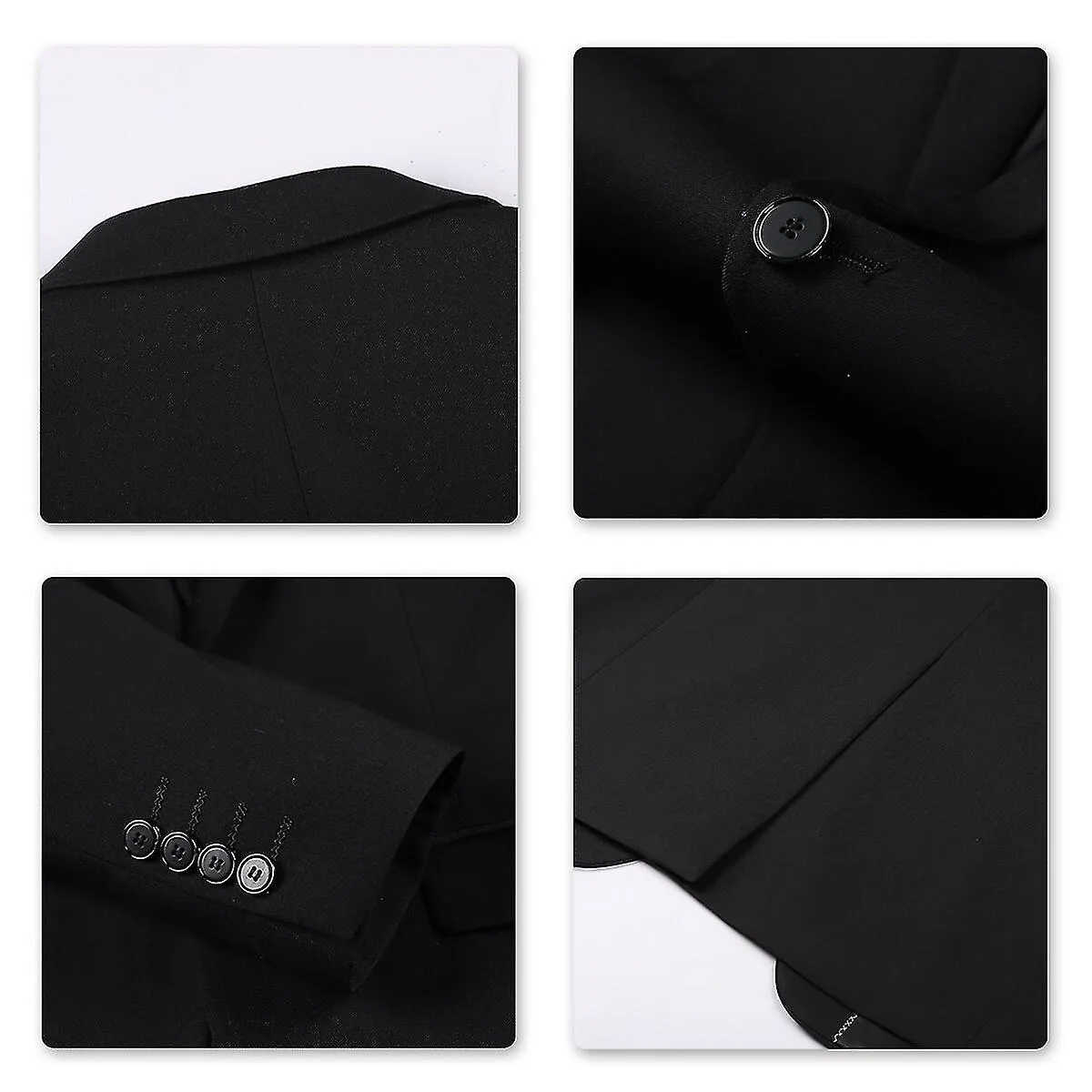 Mike Traje de 3 piezas para hombre Boda de negocios Color sólido Blazer ajustado y pantalones y chaleco
