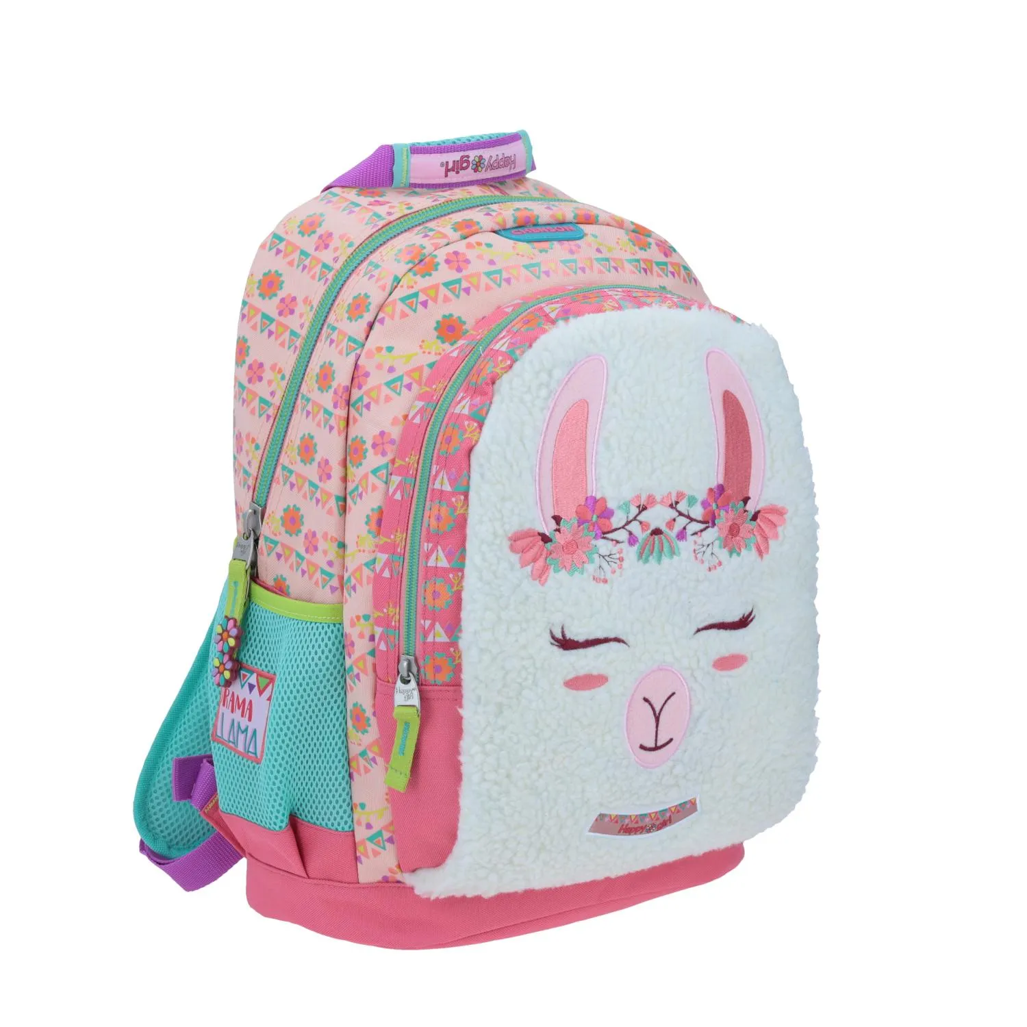 Mochila grande Rosa HAPPY GIRL Porta tablet.