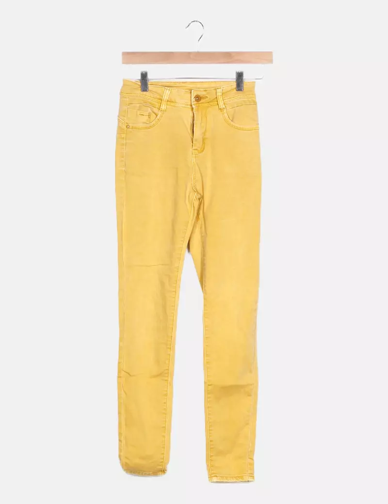 Moda k.l Pantalón amarillo básico